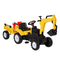 Aosom Kids Ride on Farm Tractor, Manual Pedal Ride on Car with Back Storage Trailer, Shovel & Rake, Horn for Age 3 Years Old, Yellow