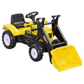 Aosom Kids Ride on Farm Tractor, Manual Pedal Ride on Car with Back Storage Trailer, Shovel & Rake, Horn for Age 3 Years Old, Yellow