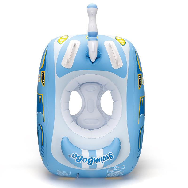 Swimbobo Blue Thicken Pvc Toddler Pool Float with Seat Boat Inflatable Water Gun Ride-On Car for Kids Outdoor Toys for Summer Watergun