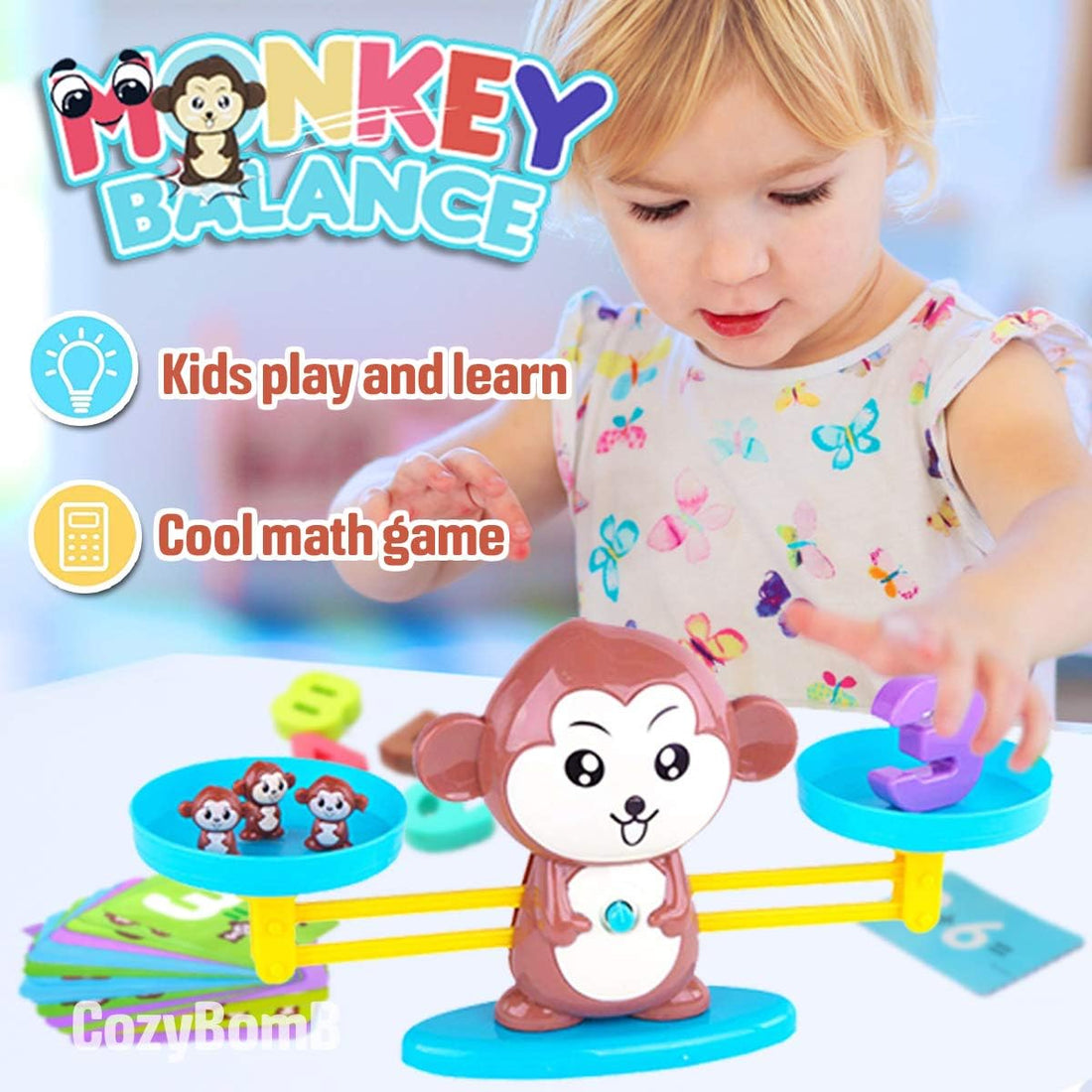 ™ Monkey Scale Balance Counting Toys Math Games STEM Preschool Educational Toys for 3 4 5 Year Olds Math Educational Kindergarten Number Learning Games Gifts for Boy Girl Birthdays Christmas