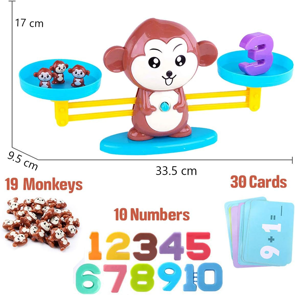 ™ Monkey Scale Balance Counting Toys Math Games STEM Preschool Educational Toys for 3 4 5 Year Olds Math Educational Kindergarten Number Learning Games Gifts for Boy Girl Birthdays Christmas