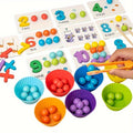 Color Scrabble Number Cognitive Operation Bead Matching Game - 1 Set of Color Bead Matching Game for Pre-Kindergarten and Kindergarten Education