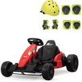 24-Volt Kids Ride on Drift Car Electric Go Kart for Kids Ages 4-16 Ride on Toy Car W/Music, Red and Black