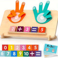 Finger Counting Math Toys Wooden Math Board Montessori Learning Toys Educational Math Manipulative Blocks Number Counting Blocks Kid Activity for Toddlers 2-5 Interactive Play