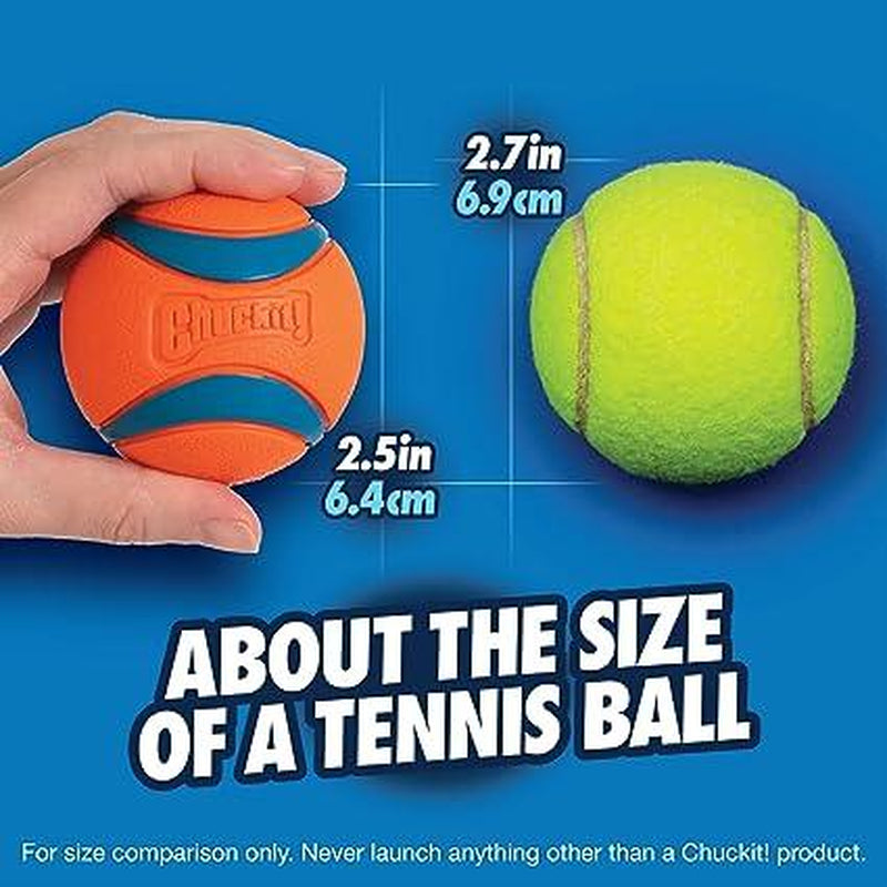 Super High Bounce Ultra Ball Dog Toy, Lightweight, Bouyant Medium (2.5 Inch Diameter) Pack of 2, for Breeds 20-60 Lbs Make Fetch Happen