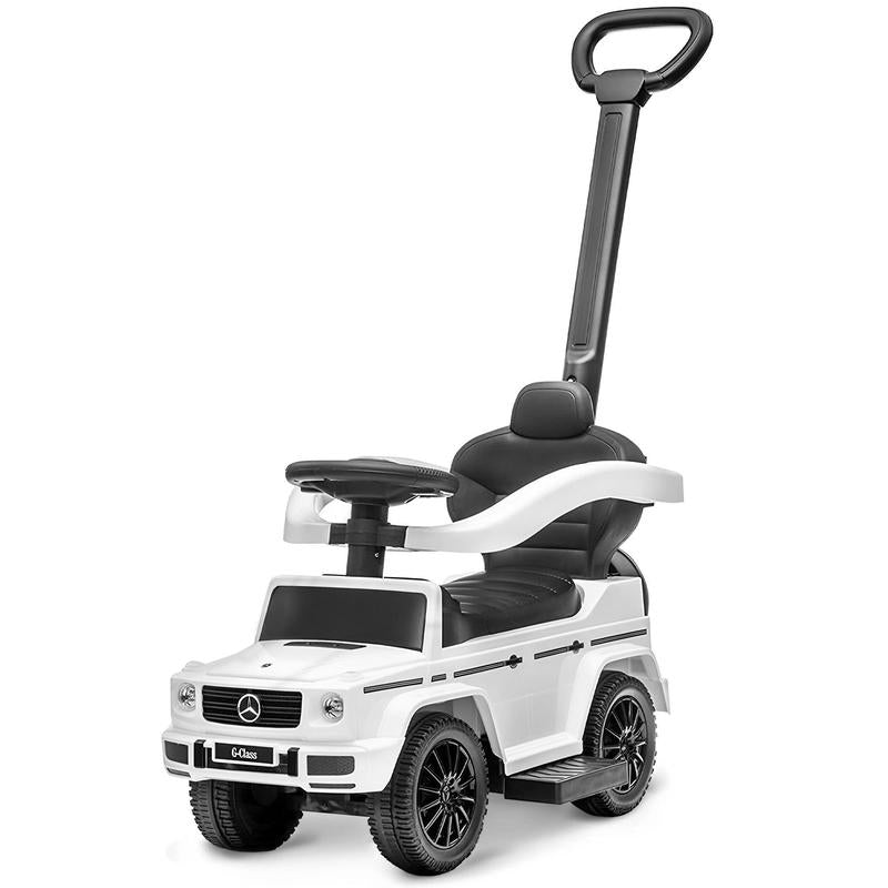 Best Ride on Cars Kids Outdoor Stroller Mercedes G-Wagon 3 in 1 Push Car, White/Black