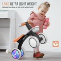 Umatoll Colorful Lighting Baby Balance Bike Toys for 1 Year Old Boys Christmas Gifts, Adjustable Seat Baby Walker, One Year Old Boy Birthday Gifts, 12-24 Months Toddler First Ride on Toys with Removable Basket，Kids Stuff for Boys