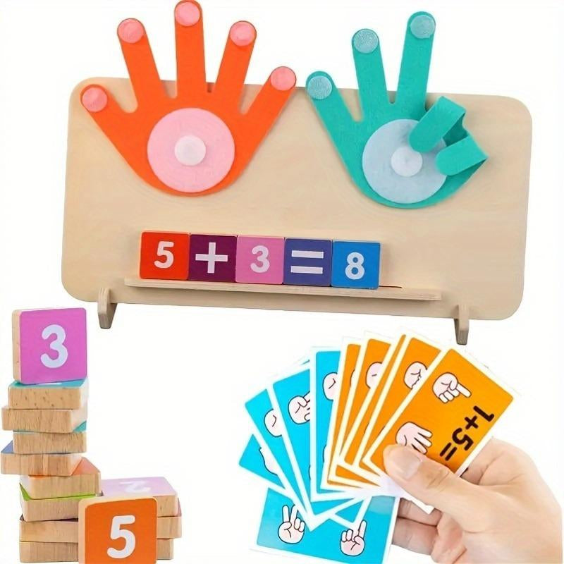 Finger Counting Math Toys Wooden Math Board Learning Toys Educational Math Manipulative Blocks Number Counting Blocks