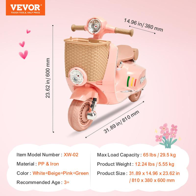 VEVOR Kids Ride on Motorcycle Powered Electric Motorcycle