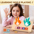 Finger Counting Math Toys Wooden Math Board Montessori Learning Toys Educational Math Manipulative Blocks Number Counting Blocks Kid Activity for Toddlers 2-5 Interactive Play