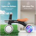 Umatoll Colorful Lighting Baby Balance Bike Toys for 1 Year Old Boys Christmas Gifts, Adjustable Seat Baby Walker, One Year Old Boy Birthday Gifts, 12-24 Months Toddler First Ride on Toys with Removable Basket，Kids Stuff for Boys