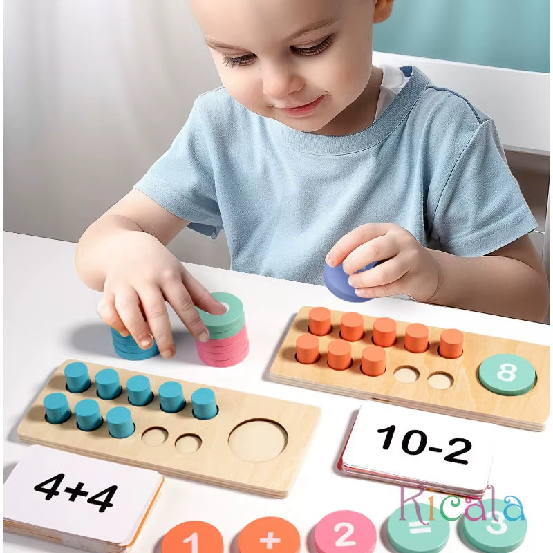 Kids Math Arithmetic Wooden Digital Decomposition Arithmetic Montessori Games Baby Early Learning Education Toys
