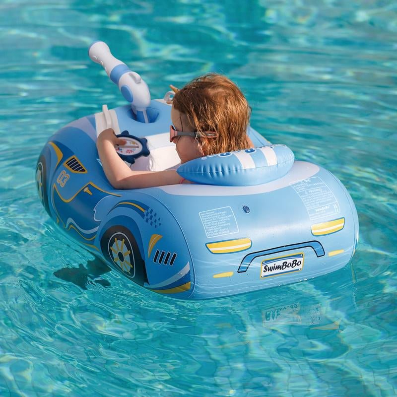 Swimbobo Blue Thicken Pvc Toddler Pool Float with Seat Boat Inflatable Water Gun Ride-On Car for Kids Outdoor Toys for Summer Watergun