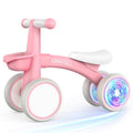 Umatoll Colorful Lighting Baby Balance Bike Toys for 1 Year Old Boys Christmas Gifts, Adjustable Seat Baby Walker, One Year Old Boy Birthday Gifts, 12-24 Months Toddler First Ride on Toys with Removable Basket，Kids Stuff for Boys
