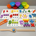 Wooden Clamp and Bead Matching Set – Colorful Math Learning Toy for Toddlers, Fine Motor Skills, Counting, and Visual Cognitive Development