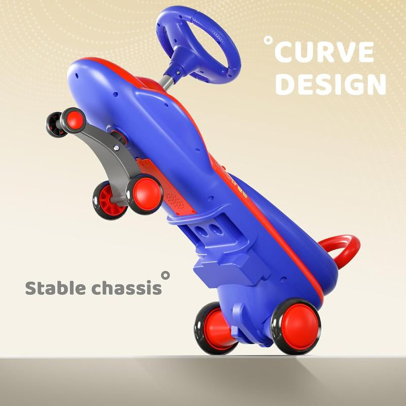 12V Electric Wiggle Car with Pedal, 2 in 1 Wiggle Car Ride on Toys for Kids Ages 3 and Up,Rechargeable Battery,Anti-Rollover Flashing Wheels,Music, Christmas Gifts,Maximum Load Capacity up to 150 Pounds Balance Bike Tricycle