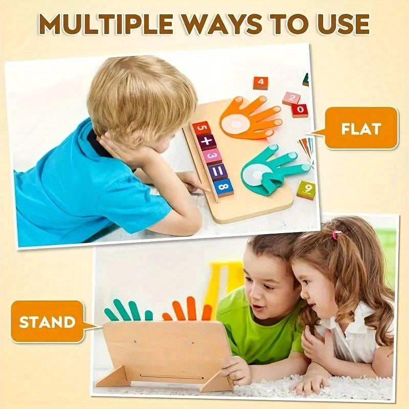 Finger Counting Math Toys Wooden Math Board Learning Toys Educational Math Manipulative Blocks Number Counting Blocks