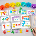Color Scrabble Number Cognitive Operation Bead Matching Game - 1 Set of Color Bead Matching Game for Pre-Kindergarten and Kindergarten Education
