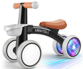 Umatoll Colorful Lighting Baby Balance Bike Toys for 1 Year Old Boys Christmas Gifts, Adjustable Seat Baby Walker, One Year Old Boy Birthday Gifts, 12-24 Months Toddler First Ride on Toys with Removable Basket，Kids Stuff for Boys