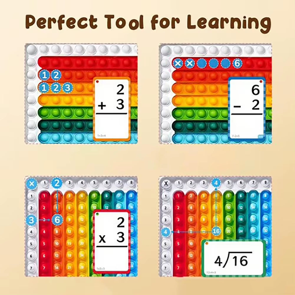 Math Flash Cards Fidget Chart Math Game Addition Subtraction Division Multiplication Cards for Kids in 3Rd 4Th 5Th 6Th Grade