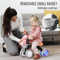 Umatoll Colorful Lighting Baby Balance Bike Toys for 1 Year Old Boys Christmas Gifts, Adjustable Seat Baby Walker, One Year Old Boy Birthday Gifts, 12-24 Months Toddler First Ride on Toys with Removable Basket，Kids Stuff for Boys