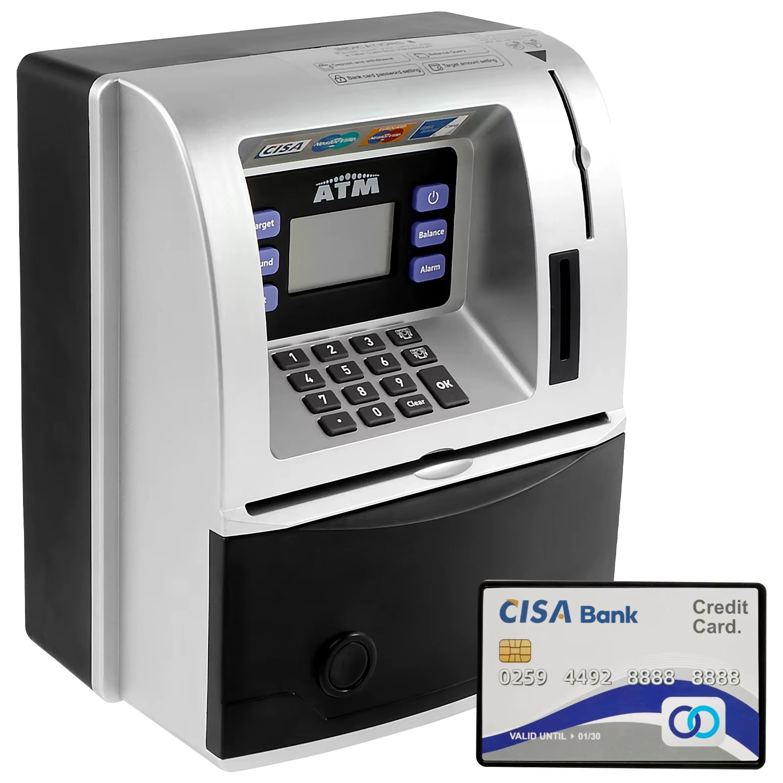 ATM Piggy Bank Convenient Kids ATM Machine Safe Talking ATM Piggy Banks Upgraded Digital Electronic Savings Safe Machine Box