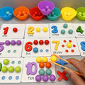 Wooden Clamp and Bead Matching Set – Colorful Math Learning Toy for Toddlers, Fine Motor Skills, Counting, and Visual Cognitive Development