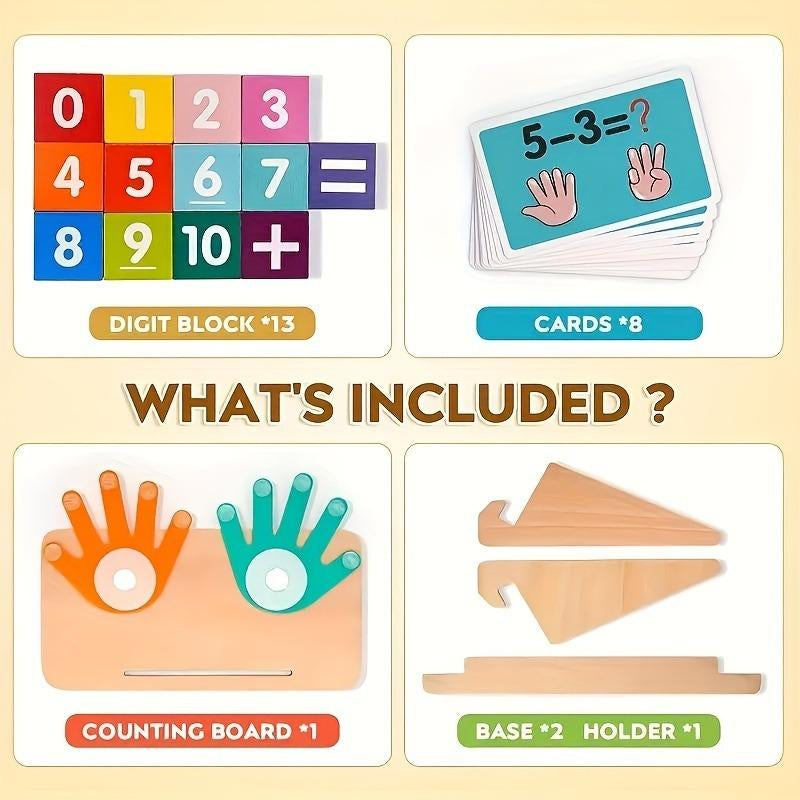 Finger Counting Math Toys Wooden Math Board Learning Toys Educational Math Manipulative Blocks Number Counting Blocks