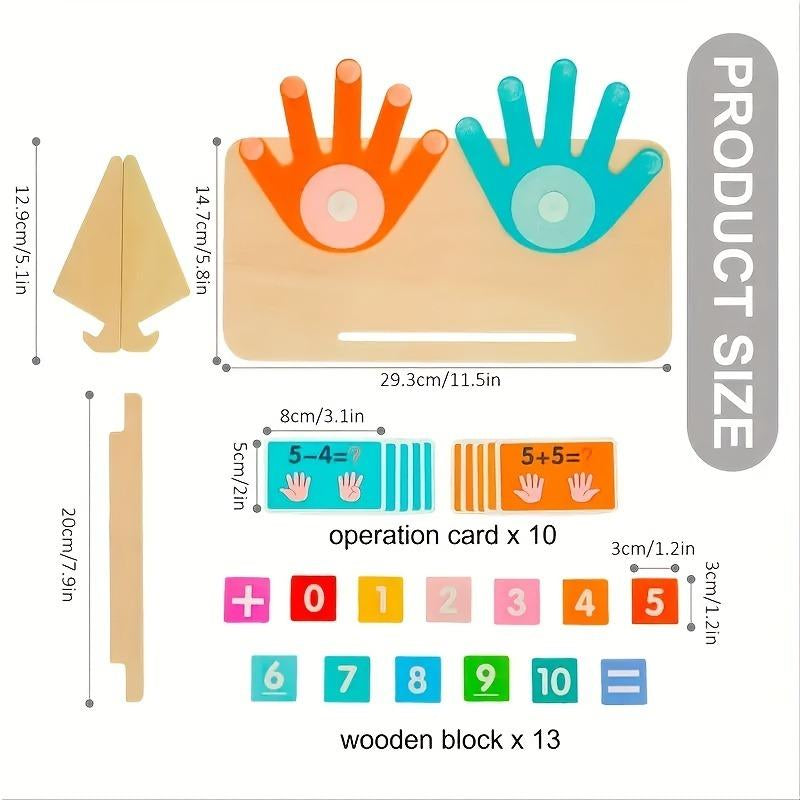 Finger Counting Math Toys Wooden Math Board Learning Toys Educational Math Manipulative Blocks Number Counting Blocks
