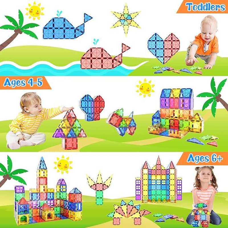 60 PCS Magnetic Building Tiles Magnetic Tiles Kids Toys 
