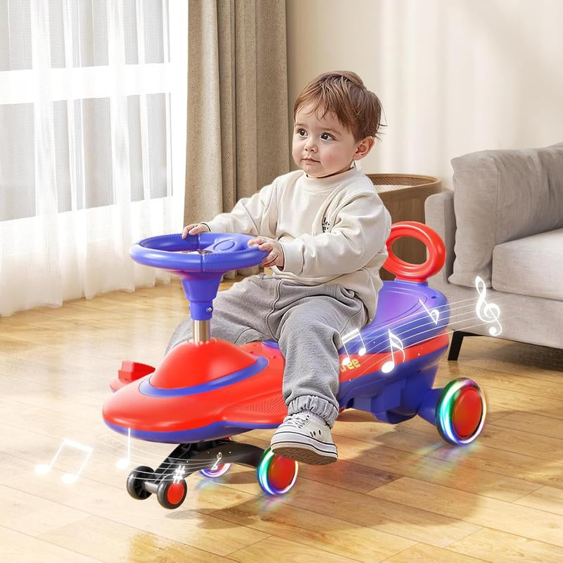 12V Electric Wiggle Car with Pedal, 2 in 1 Wiggle Car Ride on Toys for Kids Ages 3 and Up,Rechargeable Battery,Anti-Rollover Flashing Wheels,Music, Christmas Gifts,Maximum Load Capacity up to 150 Pounds Balance Bike Tricycle