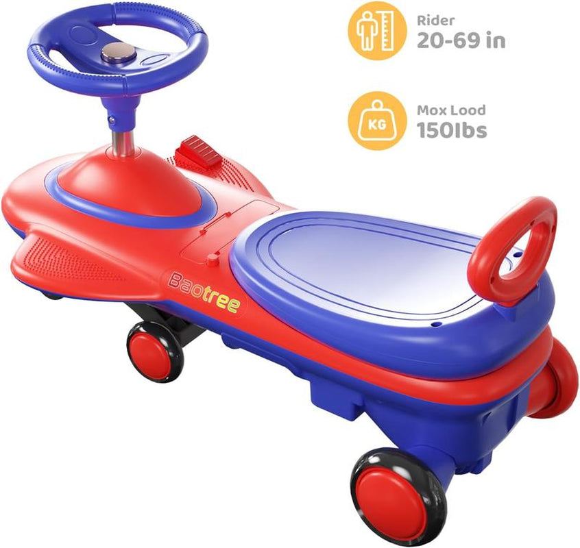 12V Electric Wiggle Car with Pedal, 2 in 1 Wiggle Car Ride on Toys for Kids Ages 3 and Up,Rechargeable Battery,Anti-Rollover Flashing Wheels,Music, Christmas Gifts,Maximum Load Capacity up to 150 Pounds Balance Bike Tricycle