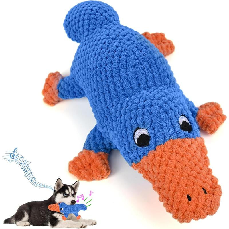 Upgraded Goose Indestructible Dog Toys for Aggressive Chewers Small Medium Large Breed, Crinkle Squeaky Plush Dog Puppy Chew Toys for Teething, Duck Puppy Toys